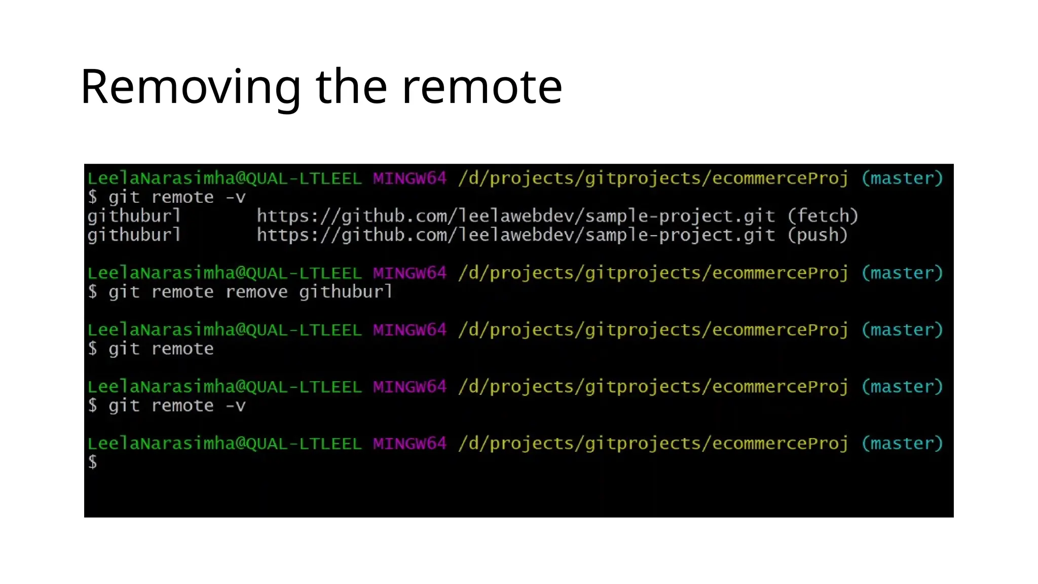 Removing the remote 