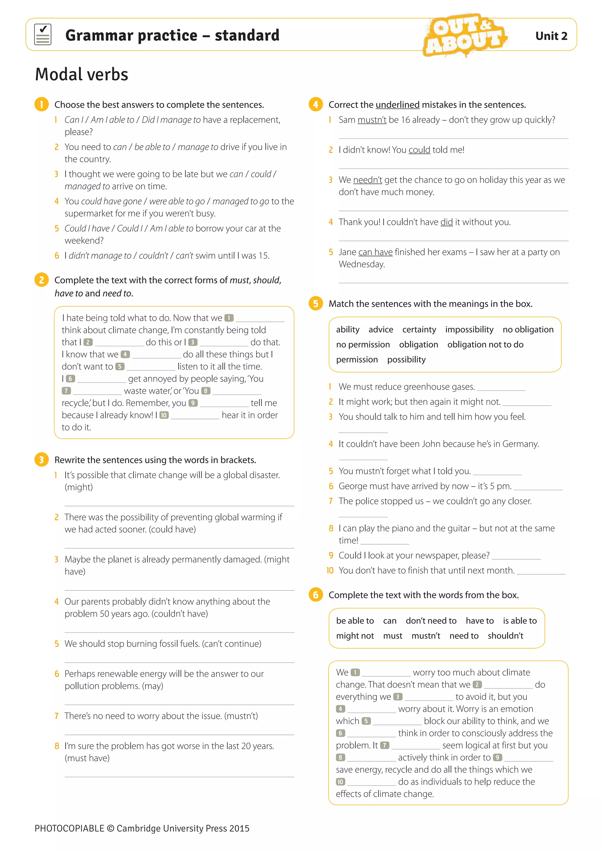 Unit 2 grammar practice standard | PDF