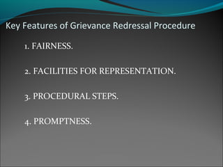 Procedure of grivence redressal 