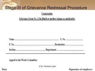 Stage-III of Grievance Redressal Procedure
© Dr. Parikshit Joshi
 