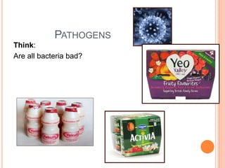 PATHOGENS 
Think: 
Are all bacteria bad? 
 