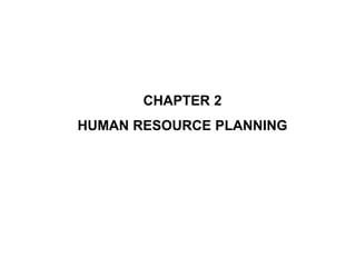 CHAPTER 2
HUMAN RESOURCE PLANNING
 