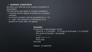 Visual Basic Fundamentals | PPTX