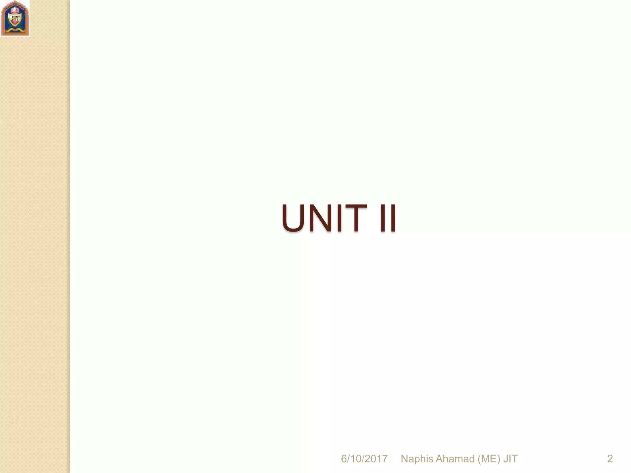 6/10/2017 Naphis Ahamad (ME) JIT 2
UNIT II
 