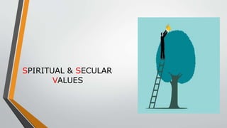 SPIRITUAL & SECULAR
VALUES
 
