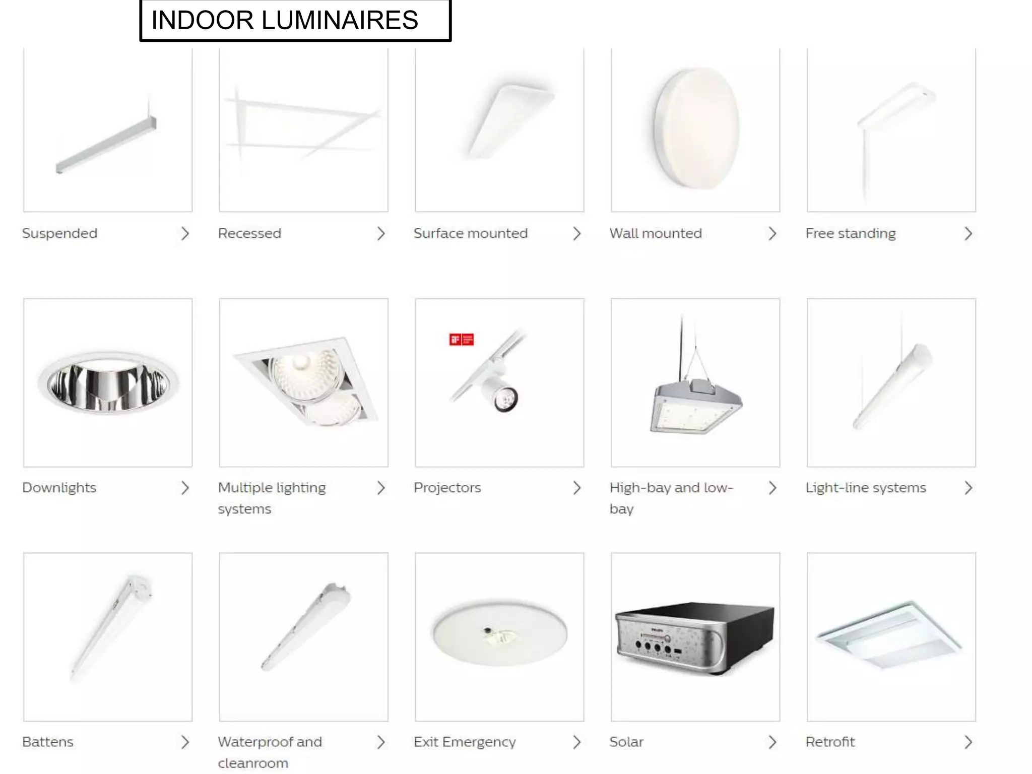 INDOOR LUMINAIRES
 