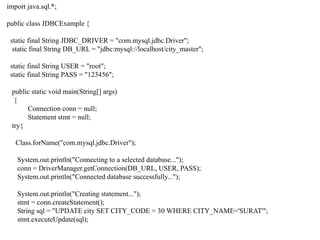 Comprehensive Guide to JDBC Programming and Database Connectivity in ...