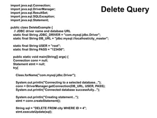 Comprehensive Guide to JDBC Programming and Database Connectivity in ...