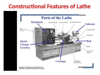 Constructional Features of Lathe
 