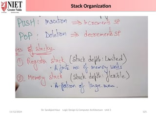 11/12/2024 125
Dr. Sarabjeet Kaur Logic Design & Computer Architecture Unit 2
Stack Organization
 