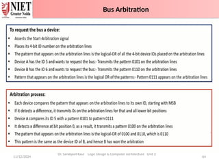 11/12/2024 64
Bus Arbitration
Dr. Sarabjeet Kaur Logic Design & Computer Architecture Unit 2
Bus Arbitration
 