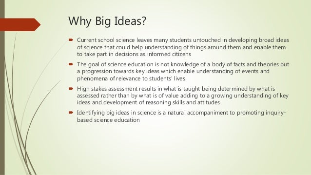 Unit 2 learning in science as the development of big ideas