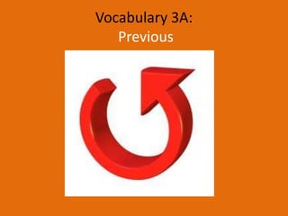 Vocabulary 3A:
   Previous
 