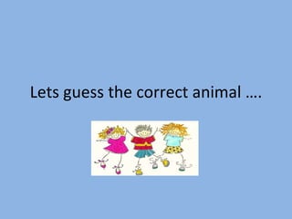 Lets guess the correct animal …. 
