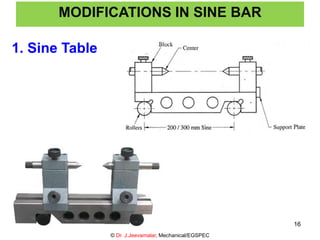 1. Sine Table
MODIFICATIONS IN SINE BAR
© Dr. J.Jeevamalar, Mechanical/EGSPEC
16
 