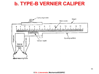 b. TYPE-B VERNIER CALIPER
11
© Dr. J.Jeevamalar, Mechanical/EGSPEC
 
