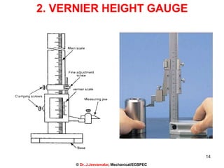 2. VERNIER HEIGHT GAUGE
14
© Dr. J.Jeevamalar, Mechanical/EGSPEC
 