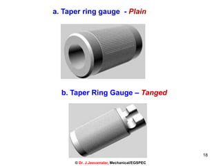 18
a. Taper ring gauge - Plain
b. Taper Ring Gauge – Tanged
© Dr. J.Jeevamalar, Mechanical/EGSPEC
 