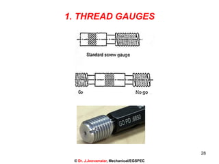 28
1. THREAD GAUGES
© Dr. J.Jeevamalar, Mechanical/EGSPEC
 