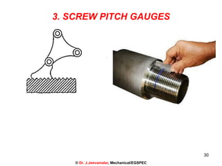 30
3. SCREW PITCH GAUGES
© Dr. J.Jeevamalar, Mechanical/EGSPEC
 