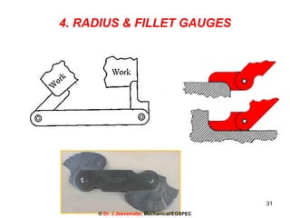 31
4. RADIUS & FILLET GAUGES
© Dr. J.Jeevamalar, Mechanical/EGSPEC
 