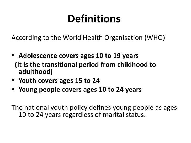 Unit 2 meaning of adolescence and its implications for public health