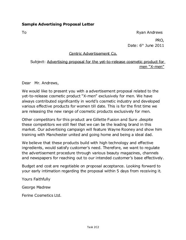 sample advertising letter