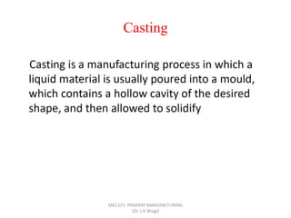 Metal casting process part 1 | PPTX
