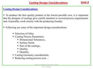 Casting Design Definition Metal casting process part 2 | PPTX