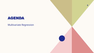AGENDA
Multivariate Regression
2
 