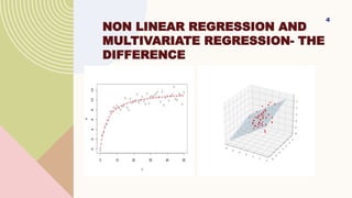 NON LINEAR REGRESSION AND
MULTIVARIATE REGRESSION- THE
DIFFERENCE
4
 