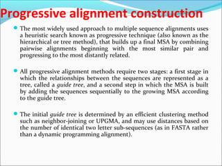 Progressive Alignment Methods Multiple Sequence Alignment-just glims of viewes on bioinformatics. | PPT