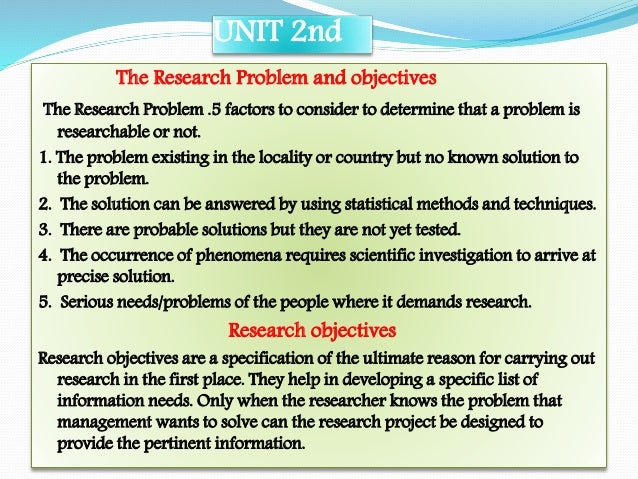 objectives of research problem slideshare