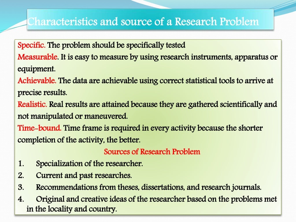 objectives of research problem slideshare