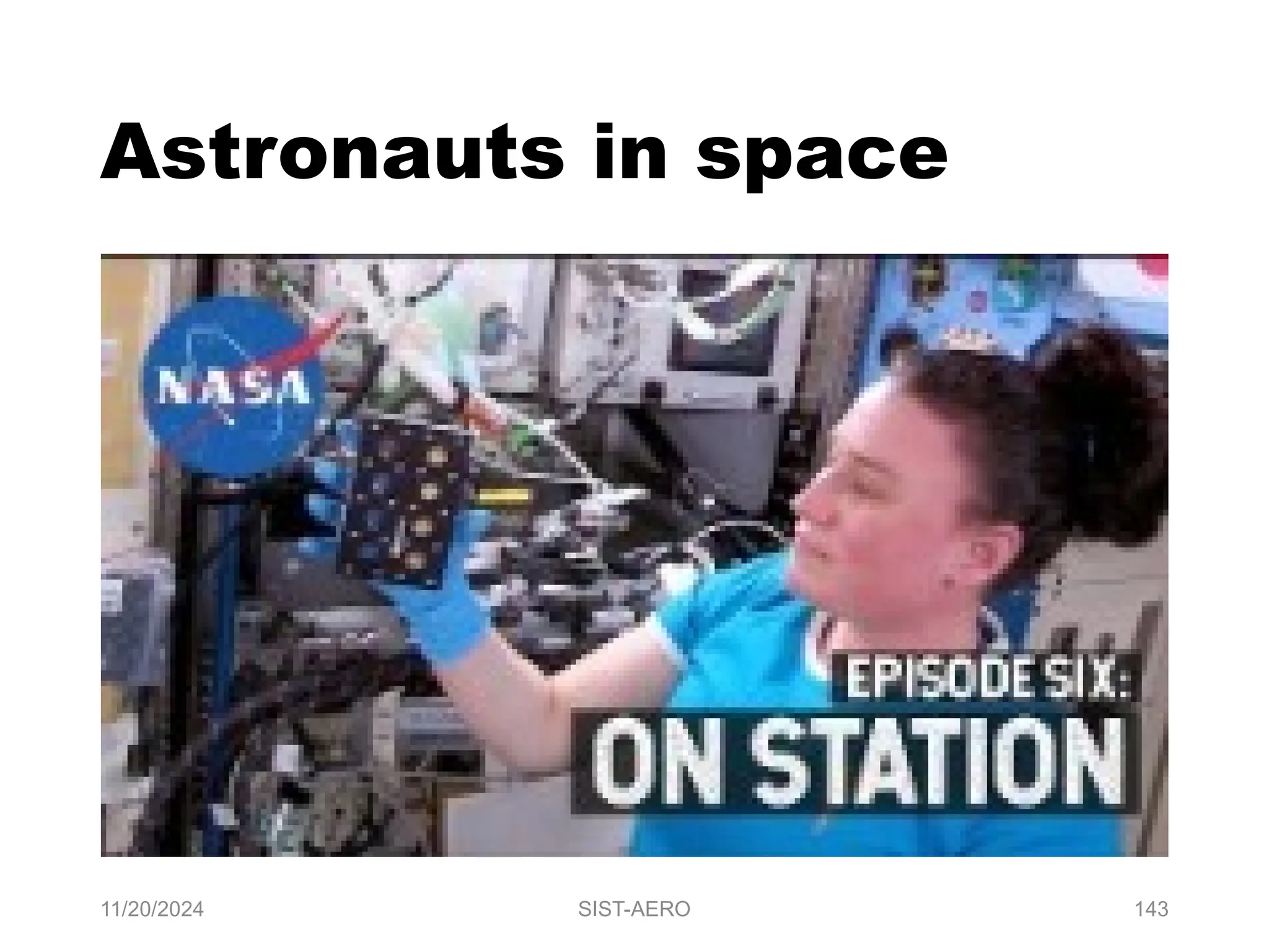 11/20/2024 SIST-AERO 143
Astronauts in space
 