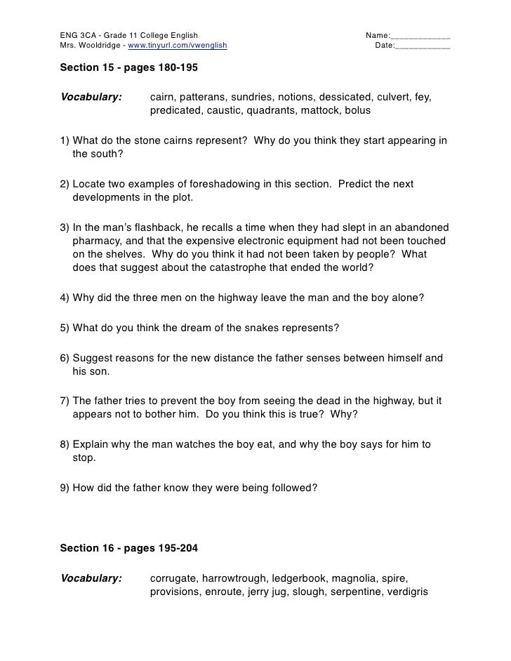 The Road, by Cormac McCarthy