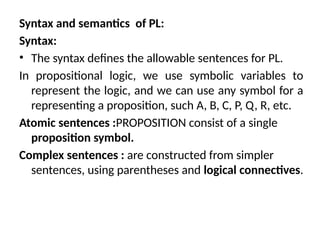 P. Basic Syntax Basic Knowledge Representation and Reasonong | PPTX