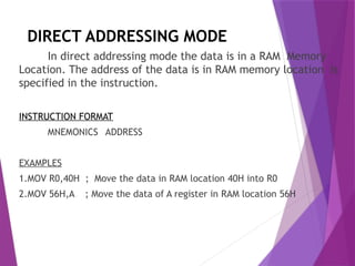 UNIT 2 PART 2.pptx INCLUDES 8051 ADDRESSING MODES,ARITHMETIC AND ...