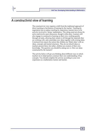 Ace Maths Unit Two: Developing Understanding in Mathematics (PDF) | PDF