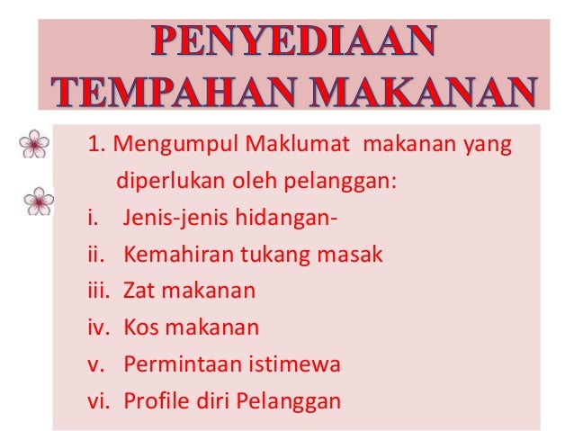 Unit 2 Penyediaan Tempahan Makanan