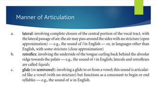Manner of Articulation
 