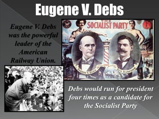 Mary Harris “Mother” JonesMother Jones was the nation’s most prominent woman union leader during the American Industrial RevolutionJones became an organizer for the United Mine WorkersShe traveled to numerous mining camps to see conditions miners had to endure. She gave fiery speeches for miners to unite to fight for better working conditions and better pay.