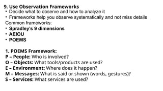 Comprehensive Guide to User Observation, Problem Definition, and ...