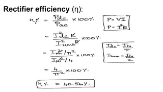 Rectifier Effiiency Electron Devices Rectifiers , rectifier types , types of filter ...