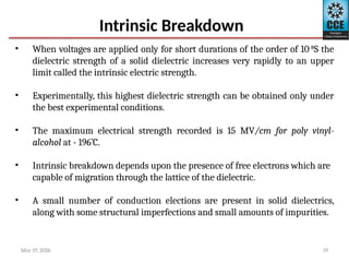 Breakdown in Liquid and Solid for High Voltage Engineering | PPTX