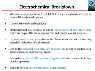 Breakdown in Liquid and Solid for High Voltage Engineering | PPTX