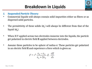 Breakdown in Liquid and Solid for High Voltage Engineering | PPTX