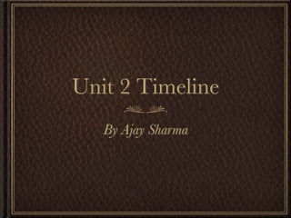 Unit 2 Timeline
   By Ajay Sharma
 