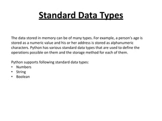 Python programming language introduction unit | PPT