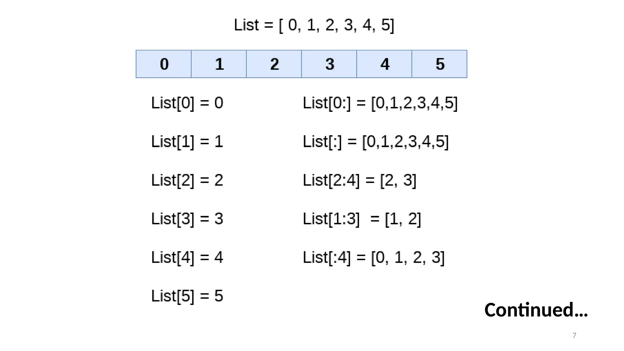 7
Continued…
 